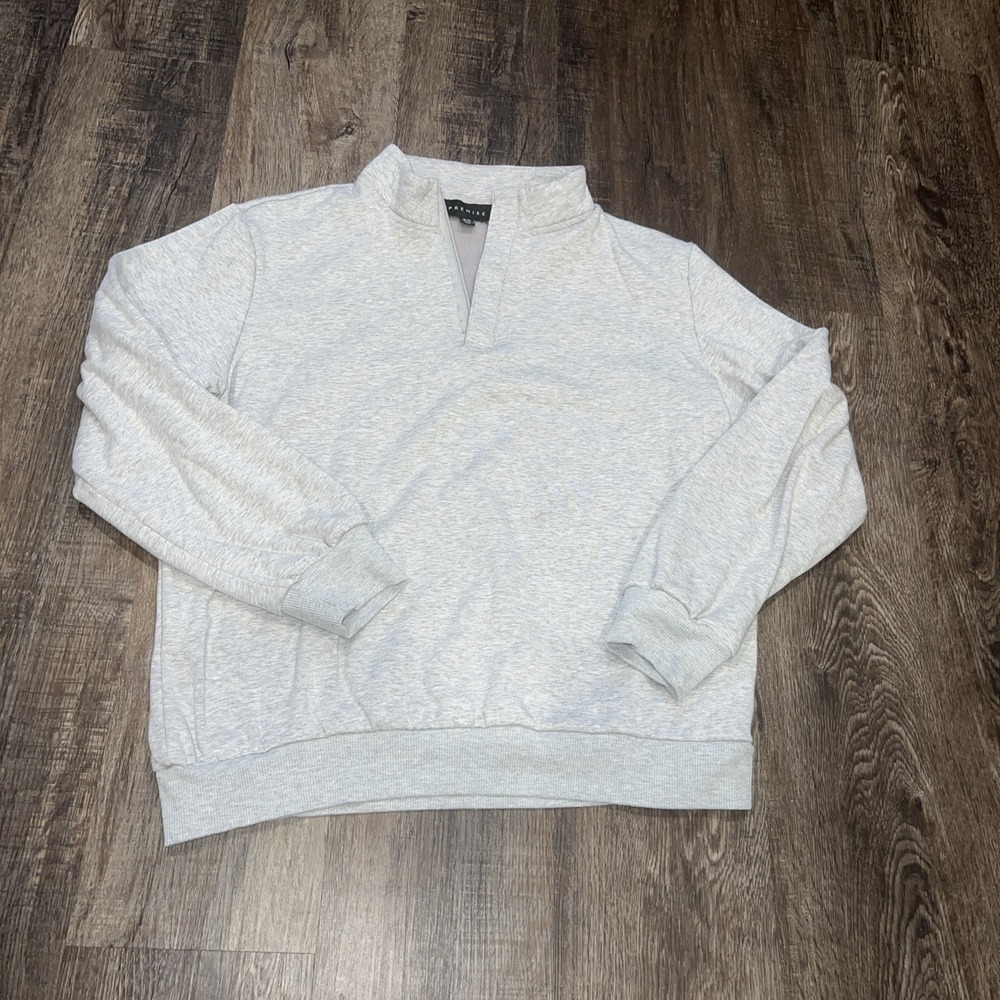 Premise~MEDIUM~ Gray Sweatshirt 1/4 Zip Designer Mens